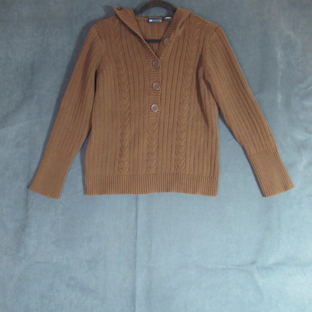 Vintage 90s Relativity Sweater Womens PL Brown Knit Pullover Granola Girl Hiking
